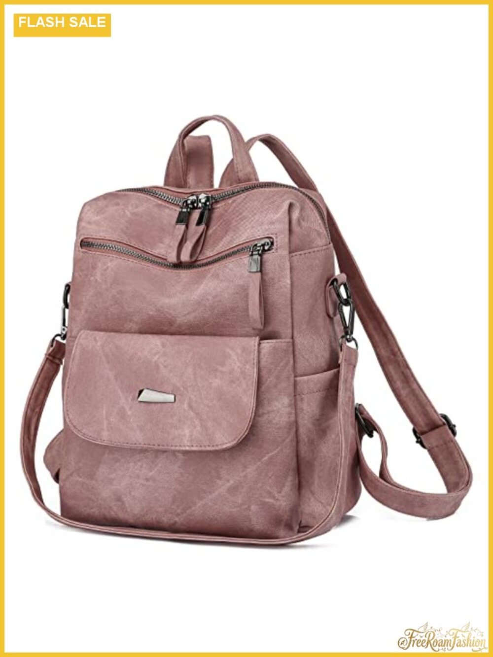 Small Leather Women Backpack Purse Anti-theft Convertible